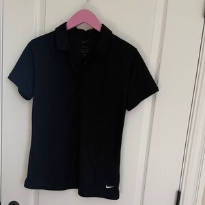 Nike Black Short Sleeve Polo with White Swoosh